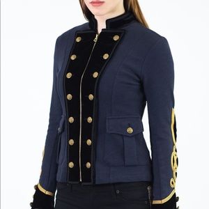 Ralph Lauren zip up sailor jacket military velvet